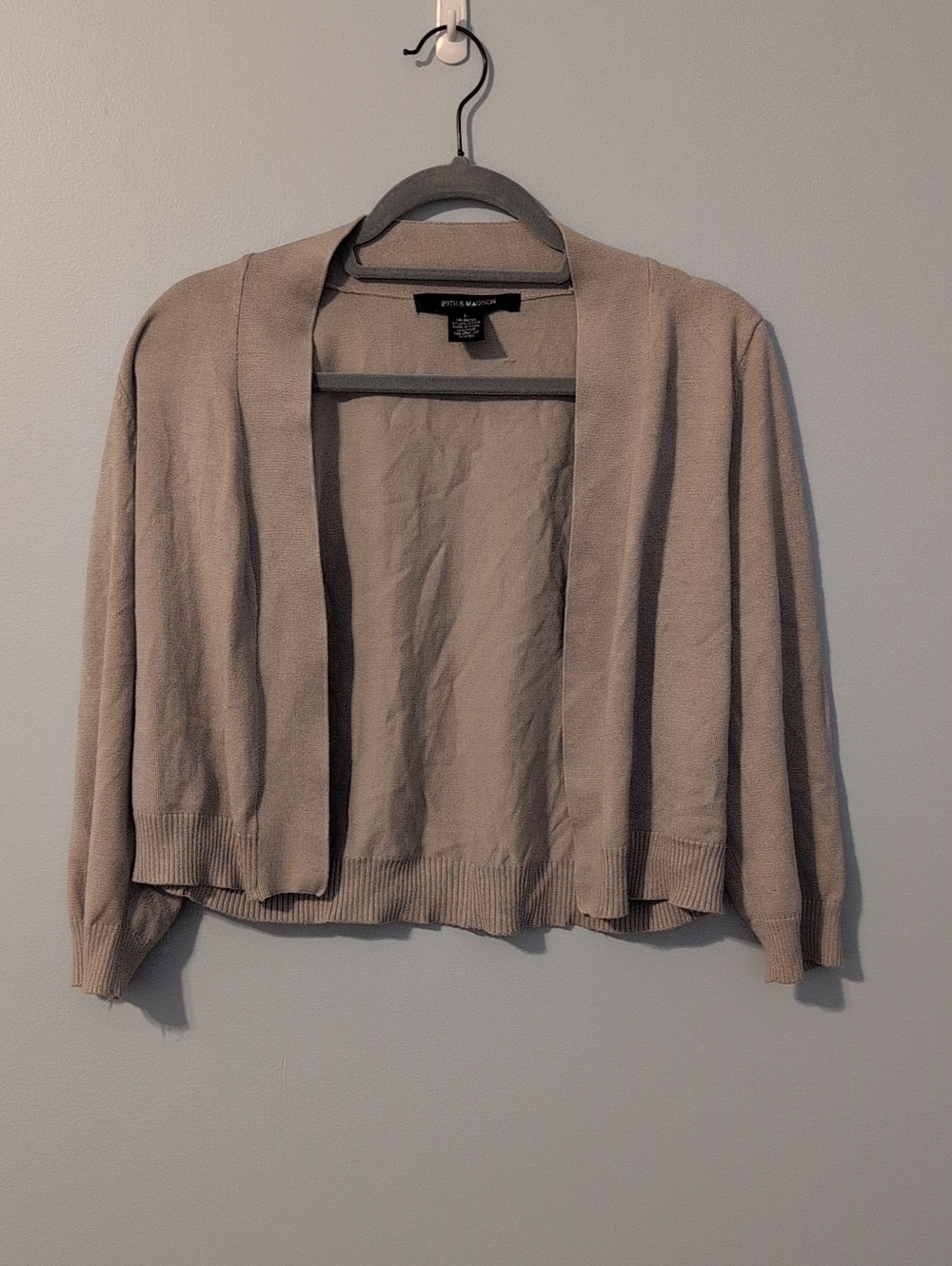 89th & Madison Taupe Open-Front Women's Cardigan